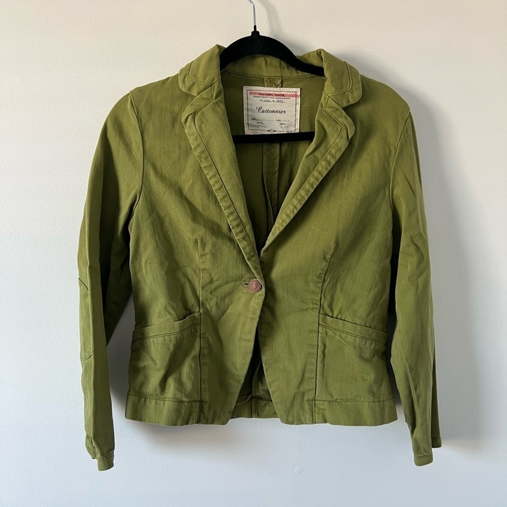 Anthropologie cartonnier green blazer size 2